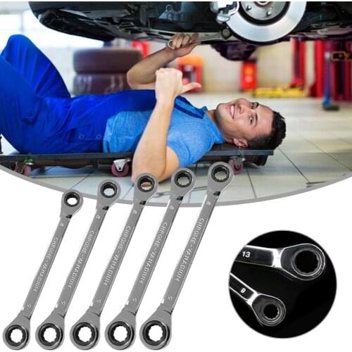 Chrome Vanadium Ring Double Head Ratchet Wrench Reversible 8-9-Ratchet Combination Spanner 10-12-13-14-15-16-17-18-19mm