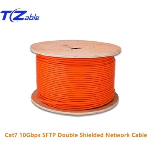 10Gbps RJ45 Cat7 Ethernet Cable AWG23 LSZH Supports FTTH High Speed SFTP Double Shielded Pure Copper Engineering Network Cable
