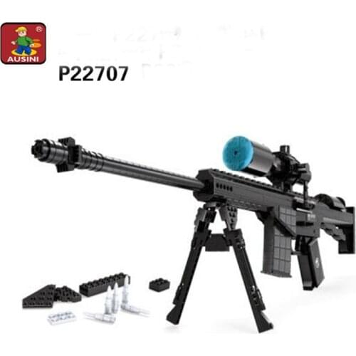 527pcs Ausini Gun M107 Model Building Block Sets Gun model DIY Bricks Rifle Gun Children Educational Toys