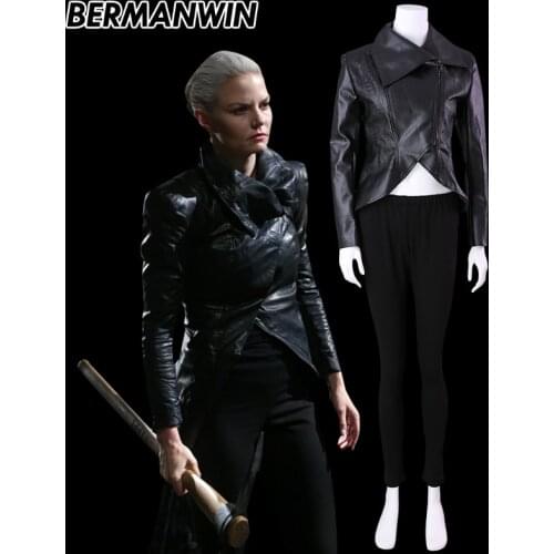 BERMANWIN High Quality Once Upon A time season 5 Emma Swan Costume full set adult women Halloween Cosplay Costume