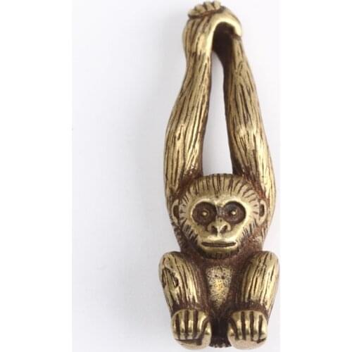 Brass Monkey Figurine Mini Animal Statue Ornament Home Office Desk Decor Antique Craftsmanship Beautiful Appearance