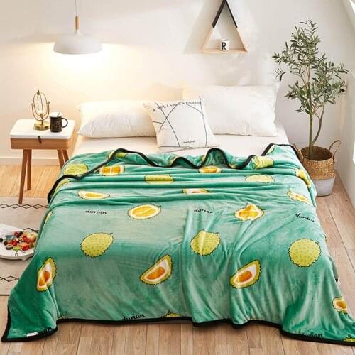 Print Summer Throw Blankets Coral Fleece Plaids Multisize Bedsheet Multifunctional Bedspread