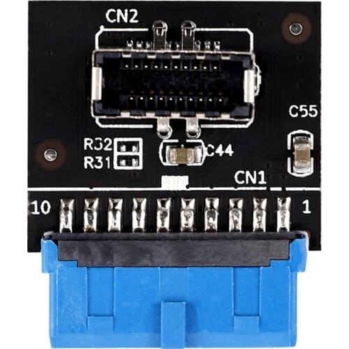Computer Motherboard USB 3.0 Front 19-Pin to 3.1 Type-C Front Panel Header Type E Adapter 20 to 19-Pin Expansion Card