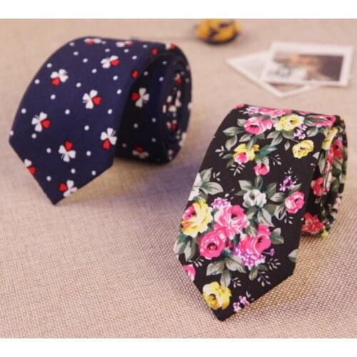 17colors Men and women casual neck tie cotton skinny slim 6CM ties designers fashion paisley floral cotton 10pcs/lot