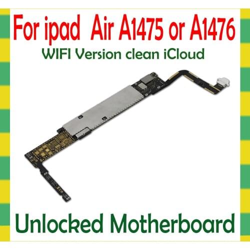 Original Unlock Mainboard For iPad 5 Air A1474 A1475 WLAN Cellular Version Motherboard 16G 32G 64G Logic Mother Board No iCloud
