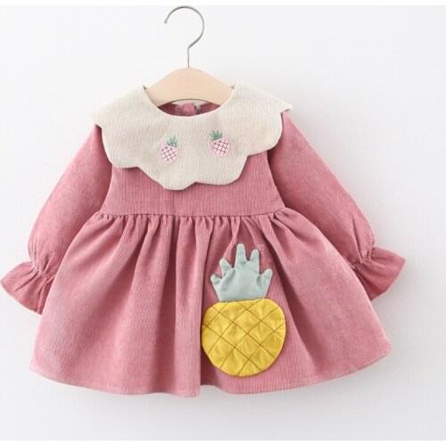 2021 Autumn New Girl Long-sleeved Solid Dress Baby Girl Spring and Autumn Korean Princess Dress Toddler Girl Christmas Outfits