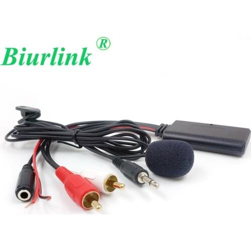 Biurlink 3.5MM RCA Audio Bluetooth Microphone AUX Adapter for Pioneer for Hyundai for Nissan for Mitsubishi Outlander for Mazda