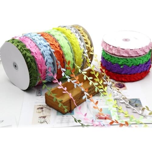 10m Gift Wrap Ribbon Green Leaves Rattan Silk Garland Willow Vines Rattan for Wedding Decor DIY Scrapbooking Craft Fake Flowers
