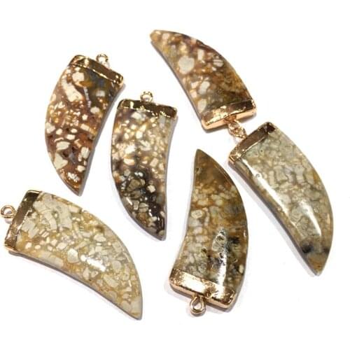 Natural stone agates pendant Crescent shape Exquisite charms for Jewelry Making DIY Necklace Accessories Reiki Healing Gift