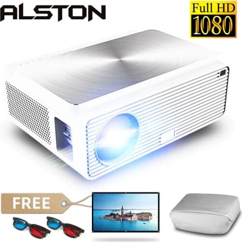 ALSTON Q9 Full HD 1080p projector 4k 6500 Lumens cinema Proyector Beamer HDMI-compatible USB AV VGA H96 MAX with gift