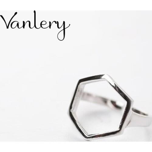 Romantic Charming Open Hexagon Ring for Women Vintage Boho Party Rings Gothic Punk Jewelry Gifts for Girls