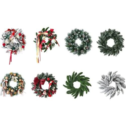 Christmas Wreath Simulation Rattan Pendant Garland For Front Door Hanging Pendant Holiday Home Decorations New Year 2021 Navidad