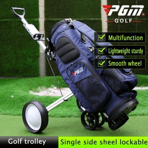 PGM Foldable Golf Trolley Cart Aluminium Alloy,with scorecard Cover Holder,Push Pull Golf Cart with Brake Golf Accessories