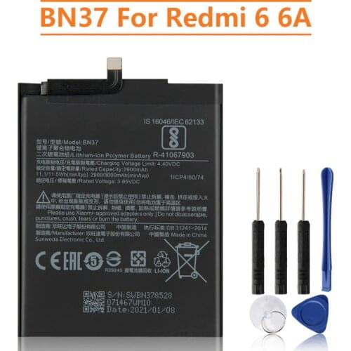 Xiao Mi Original Replacement Battery BN37 For Xiaomi Mi Redmi6 Redmi 6 Redmi 6A Redrice 6 Authentic Phone Battery 3000mAh