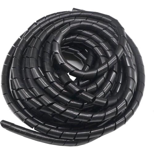 Spiral Wraping Diameter Long Cable Casing Cable Sleeves Winding Pip Black