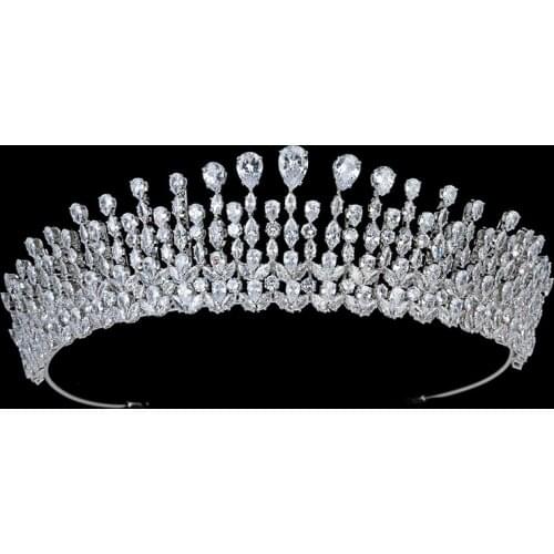 Tiaras And Crown HADIYANA Gorgeous Trendy Lady Bridal Party Got Engaged Hair Jewelry Zircon BC5871 Accesorios para el cabello