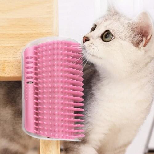 Corner Pet Brush Comb Play Cat Toy Plastic Scratch Bristles Arch Massager Self Grooming Cat Scratcher