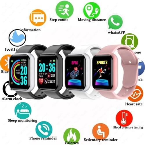 D20 Bluetooth Smart Watches Men Waterproof Sport Fitness Tracker Smart Bracelet Blood Pressure Heart Rate Monitor Y68 Smartwatch