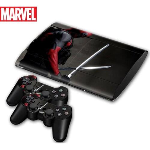 Marvel Deadpool Spiderman Star Wars Vinyl Skin Sticker for PS3 Super Slim Console and 2 Controllers Decal Cover Game Accessories
