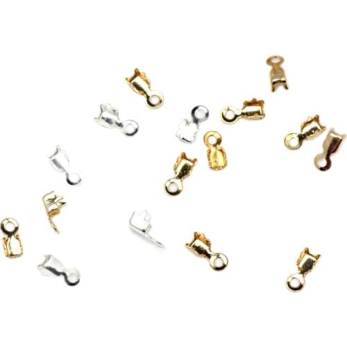 KC Gold/Silver Color Rhinestone Nail Chain Copper Clasps Clip Cup NEW 2.0-2.5MM 76PCS/LOT DIY Bracelet Necklace Jewelry Hand