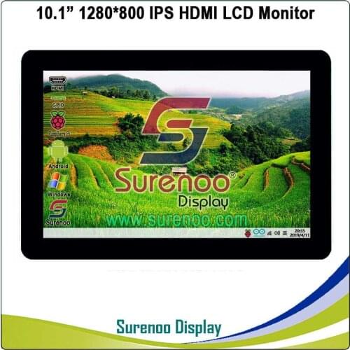 10.1" inch 1280*800 HDMI-Compatible LCD Module Display Monitor IPS Screen USB Capacitive Touch Panel PWM for Raspberry Pi