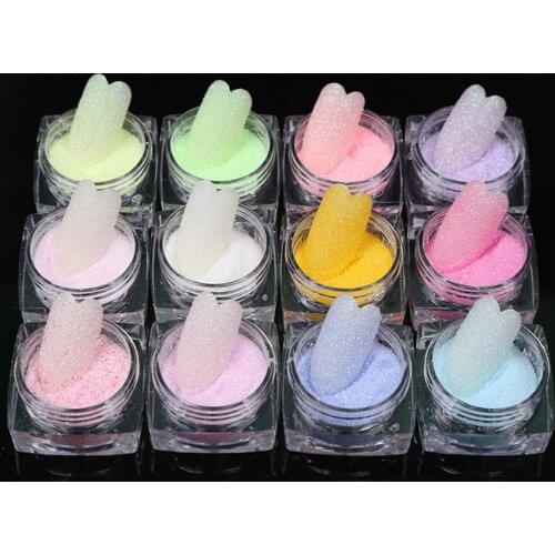 12Bottles/Set Sparkly Nail Glitter Dipping Powder Kits Shiny Pigment Holographic DIY Nail Sugar Glitter Powder Decorations FT42