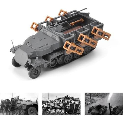4D M3A1 Sd.Kfz.251 Wheeled Armored Vehicle SD.KFZ.7/2 Military Model Assembly Tank Puzzle Building Educational Toys Gifts