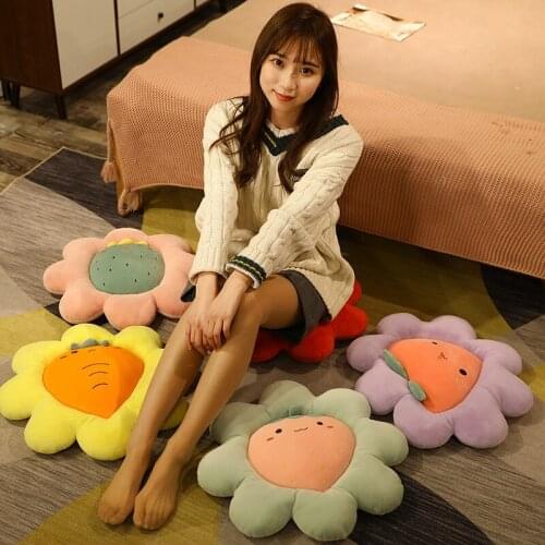 50cm Fresh Colorful Fruit Flower Plush Pillow Toy Soft Cartoon Plant Stuffed Doll Chair Cushion Sofa Kids Lovers Birthday Gifts