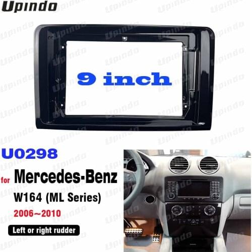 2 Din 9 Inch Car Radio ABS PC Plastic Fascia Plane Frame for Mercedes-Benz ML W164 2006-2010 Dash Kit