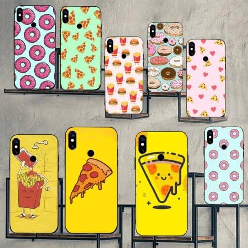 Pizza French fries Doughnut food Phone Cases For Xiaomi Redmi note 7 8 9 t k30 max3 9 s 10 pro lite Luxury brand shell funda
