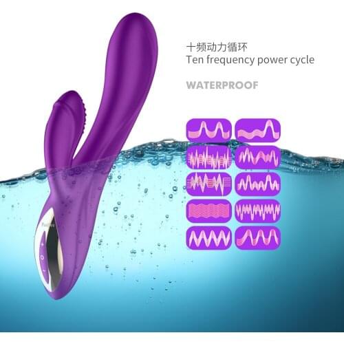 JIAN YU Clitoral Stimulation And Sliding Vibrator For Stimulating G-spot 10 Modes Waterproof Vibrating Dildo Sex Toys