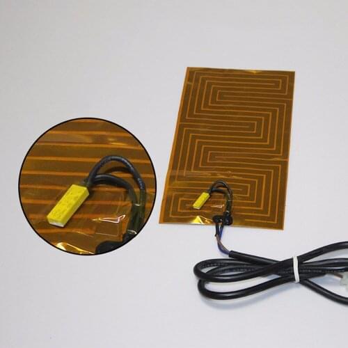 Electric Heating Film Heating Plate for Car Fuel Tank Bottom Shell Heating Plate Preheater 300x100mmPI film polyimide heater 24V