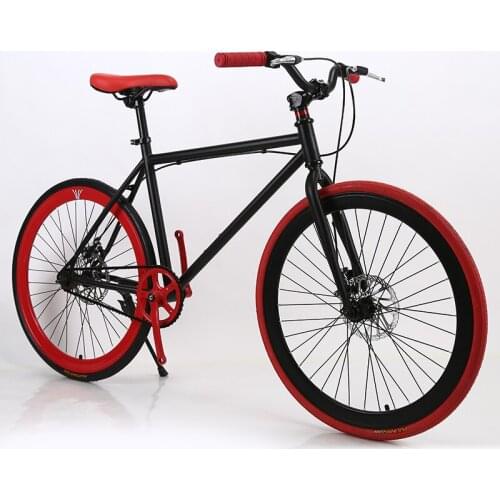 Bicycle 26 Inch Fluorescent Fixed Gear Road Bike Double Disc Brake Student Bicycle Men And Women Adult Models