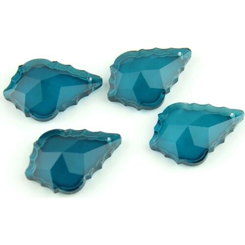 Zircon Blue 38mm-76mm Crystal Maple Leaf Glass Drop Prism French Style Crystal Chandelier Hanging Pendants Lamp Decor