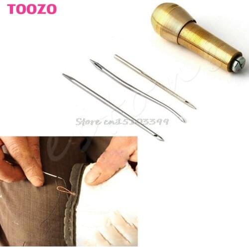 Leather Tent Canvas Sewing Awl Hand Stitcher Taper Leathercraft Needle Kit Tool G08 Whosale&DropShip
