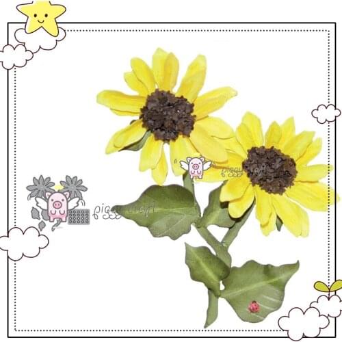 Mmao Crafts Metal Steel Cutting Dies sunflowers Stencil For DIY Scrapbooking Paper/photo Cards Embossing Dies