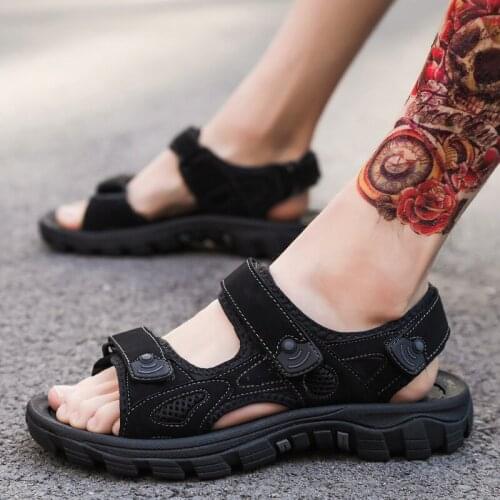 Casual Mens Sandals Summer Shoes 2021 New Sandles Men Outdoor Breathable Comfort Leather Open Toe Shoes Sandalias