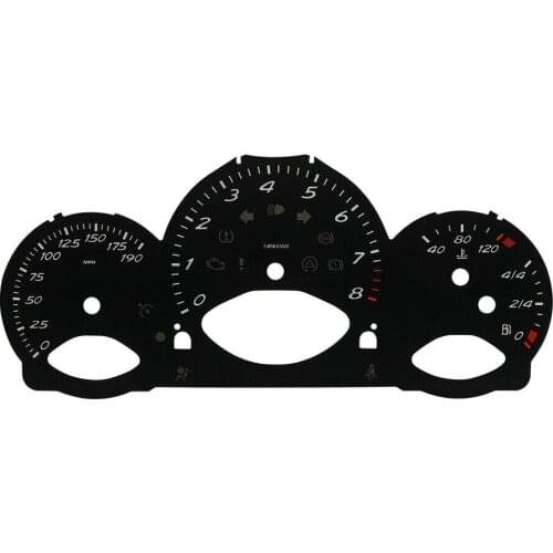 Instrument Cluster Overlay Gauge Face for Porsche 987 Cayman Boxster 190MPH 8000rpm
