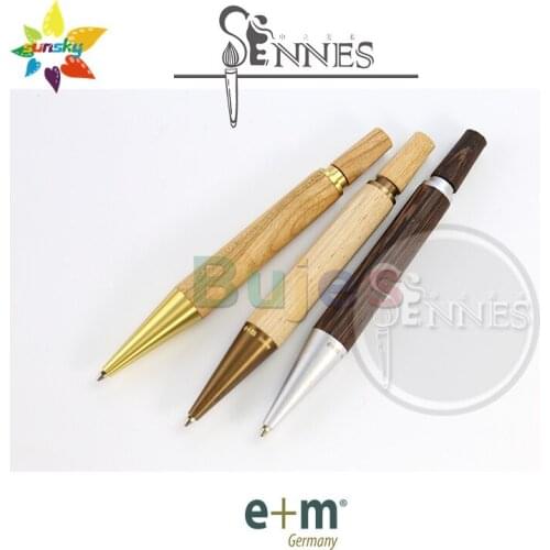 Original Germany e+m Uno 3040 Wooden ballpoint pen Press type wooden ball pen Small and exquisite Signature pen Stationery