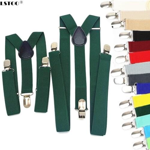 Parent-Kids Blackish green yellow Color Suspenders Men Women Boys Girls Elastic Adjustable Kids Braces Unisex Accessories