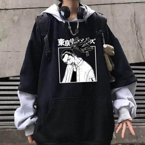 Harajuku Japanese Anime Tokyo Revengers Print Pullover unisex Streetwear Casual sudaderas hombre