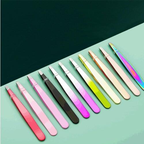 Stainless Steel Oblique Eyebrow Clip Is Small Portable Delicate Safe Durable A Variety Of Colors Household Beauty Tool