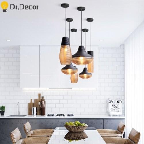 Nordic Glass Pendant Lights Lighitng Modern Industrial LED Pendant Lamp Dinning Room Restaurant Kitchen Hanging Lamps Luminaries
