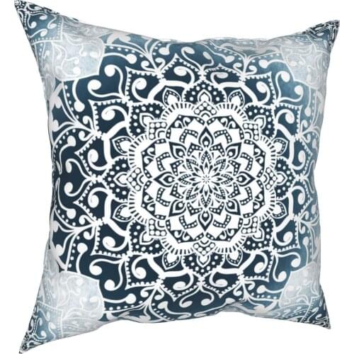 Winterfield Mandala Pillowcase Printing Polyester Cushion Cover Decorations Floral Throw Pillow Case Cover Home Square 40*40cm