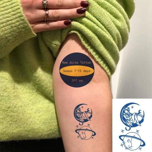 Waterproof Temporary Juice Ink Sticker Maiden Moon Star Cat Fruit Gel Long Lasting Tattoo for Men Women