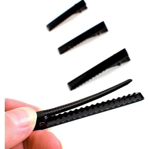 20Pcs/lot Black Color Single Hair Clips Prong Alligator Hairpin with Teeth for DIY Hair Bow Clip Setting Jewelry Making Findings