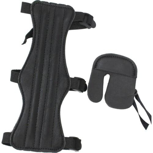 Archery Arm Guard and Finger Tab Protector for Traditional Recurve Bow Compound bow Hunting Shooting Equipment Free Shipping