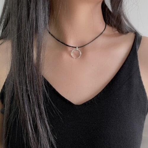 2021 New Necklace Women Single-Layer Chain Moon Snowflake Pendant Clavicle Collar Chain Girl Street Hip Hop Jewelry Accessories