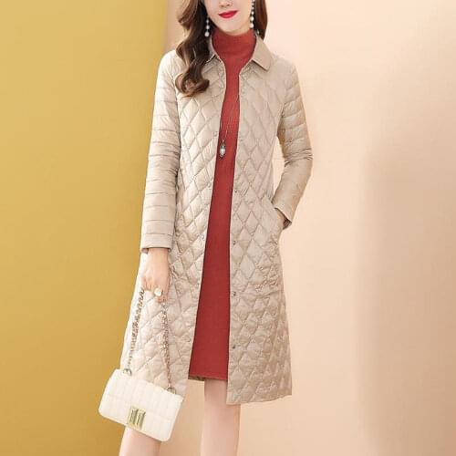 Woman Jacket Parkas Coat Winter Womens Apricot Large Size Imitation down Jacket Fashion Cotton-Padded Jacket Coat Veste Femme