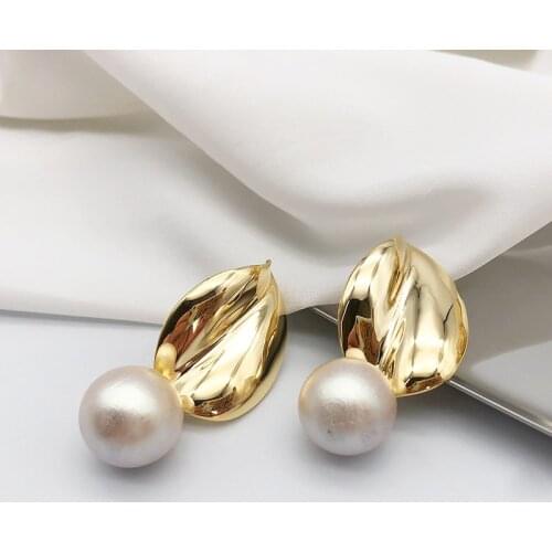 Pearl Leaf Womens Hanging Earrings 2021 Trend Korean Fashion Prom Jewelry Goblincore Girl Exquisite Gift